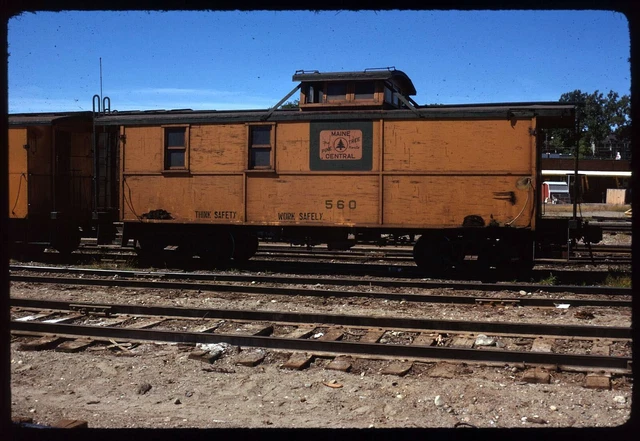 Original Rail Slide - MEC Maine Central 560 Bangor ME 9-1-1974 - Caboose