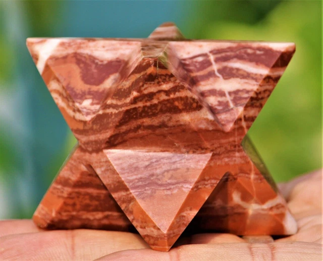 65MM Polished Brown Chocolate Jasper Crystal Healing Reiki Gemstone Merkaba Star