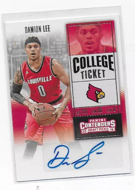 2016-17 Panini Contenders Draft Picks College Ticket Damion Lee #171 Auto