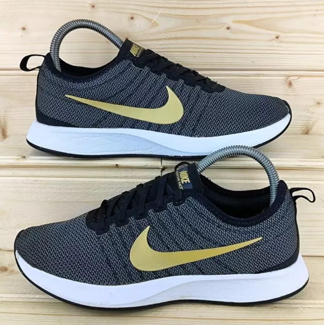 NIKE SHOES WOMENS Dualtone Racer Black Gold Mesh Running Gym Trainers UK Size 5 29.99 PicClick UK