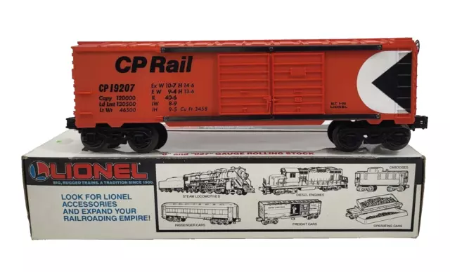 Lionel Trains O Gauge C.P. Rail Double Door Box Car 6-19207
