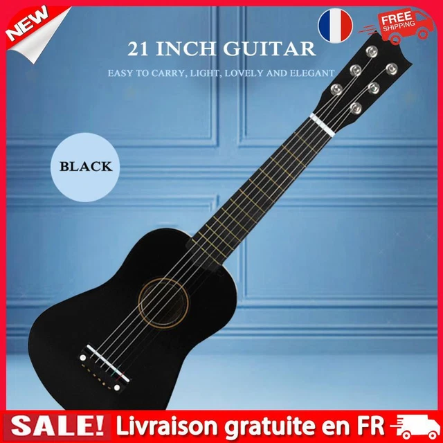 fr 21 pouces Tilleul Petite Guitare Ukulélé 6 Cordes Enfant Débutant Jouet (C-No