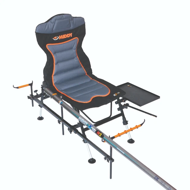 FISHING CHAIR MIDDY MX-100 Pole Feeder Recliner Chair ,Tray Rests Rod ...