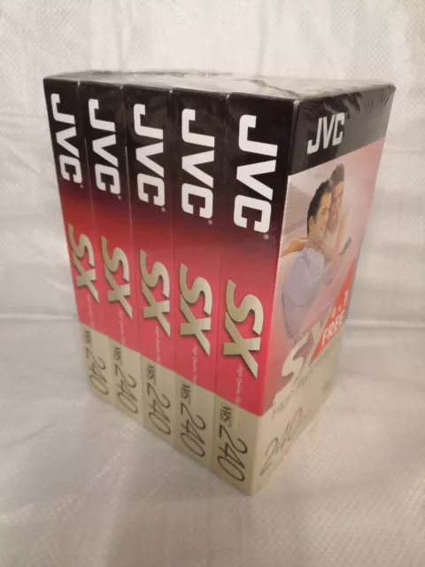 5 x JVC SX 240 High Performance VHS | Blank Video Tapes | Brand New | Sealed |