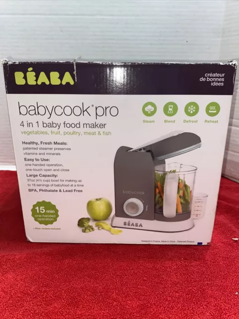 New BEABA BabyCook 4 In 1 Baby Food Maker & Steamer; BPA-Free
