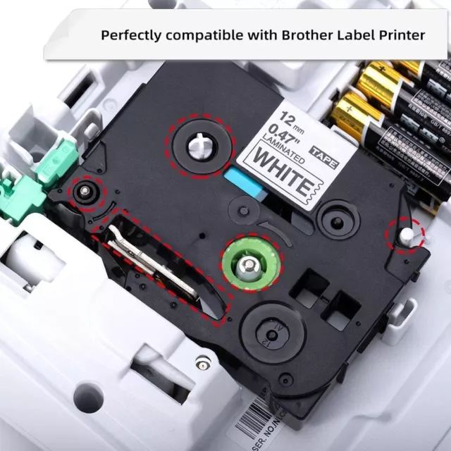 Compatible Label Tape fit Brother TZe-231 P-Touch TZe-631 12mm PT-1000 PT-H101C 3