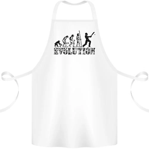 Evolution of a Cricketer Cricket Funny Cotton Apron 100% Organic