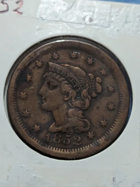 1853 Braided Hair Large Cent VG Very Good Copper Penny SKU:I4662