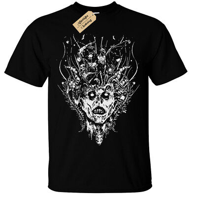 Demon Head T-Shirt Mens Gothic rock horror skull zombie scary skeleton goth