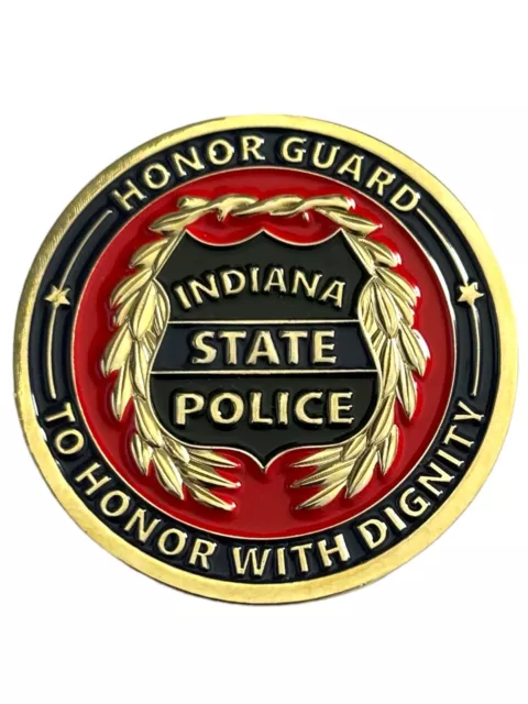 Indiana State Police Honor Guard Challenge Coin State Trooper Highway Patrol ISP