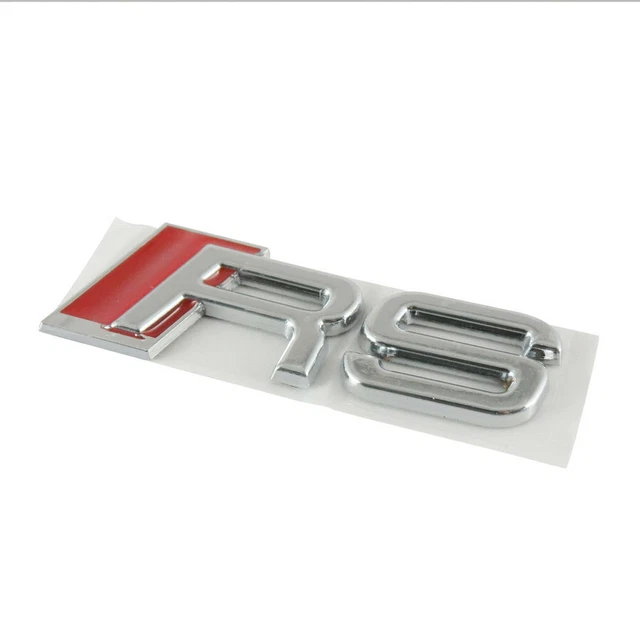Scritta Emblema Audi S6 Cromato/Rosso, Per Portellone Posteriore, Tuning, Adesiva Original Style - 2