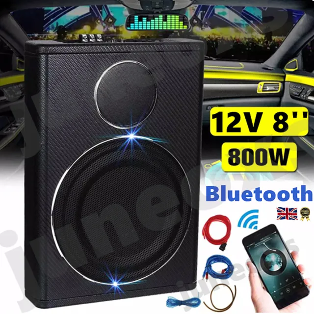 12V 800W Car Subwoofer Speaker Sub Bass Box Bluetooth Underseat Amplifier Audio