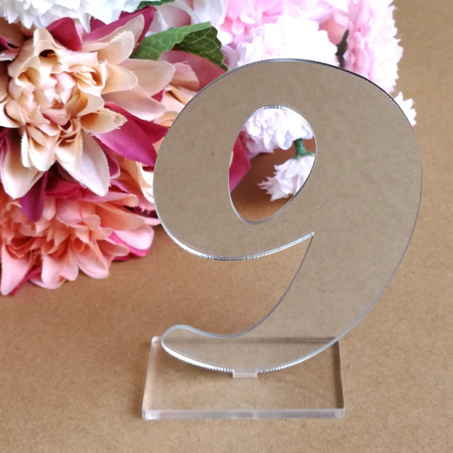 Supporto Numeri Tavolo Matrimonio Decorazione 0-9 Acrilico Specchio Festa Compleanno
