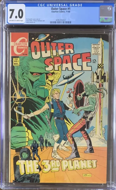 Outer Space #1 CGC 7.0 OW/W Pages 1968