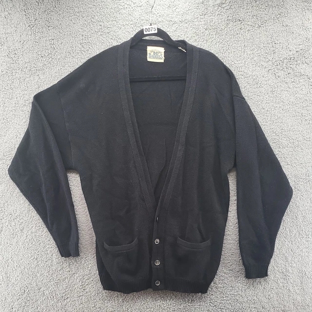 Vintage BD BAGGIES Womens L Black Wool Cardigan used..REF75