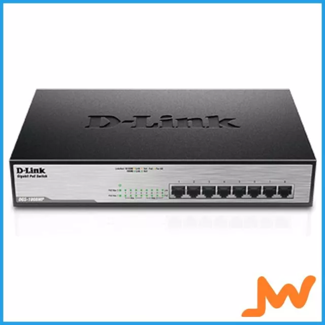 D-Link DGS-1008MP 8-Port Gigabit PoE Unmanaged Switch With 140W PoE Budget