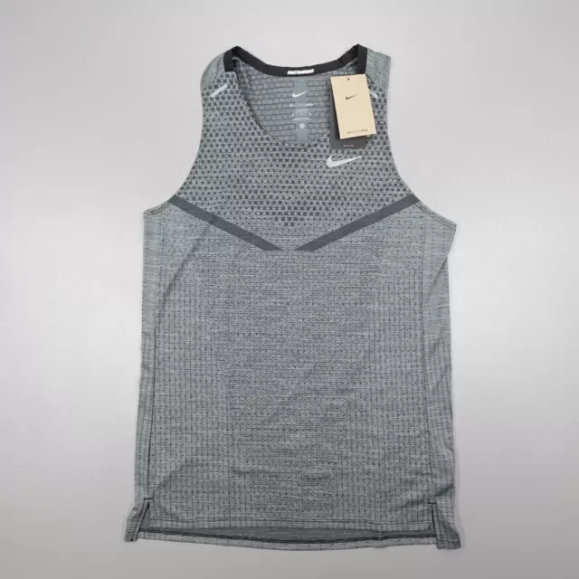Nike DRI-FIT ADV Tech-Knit Ultra Running Tank Top Vest Grey DM4751-010 Slim Fit