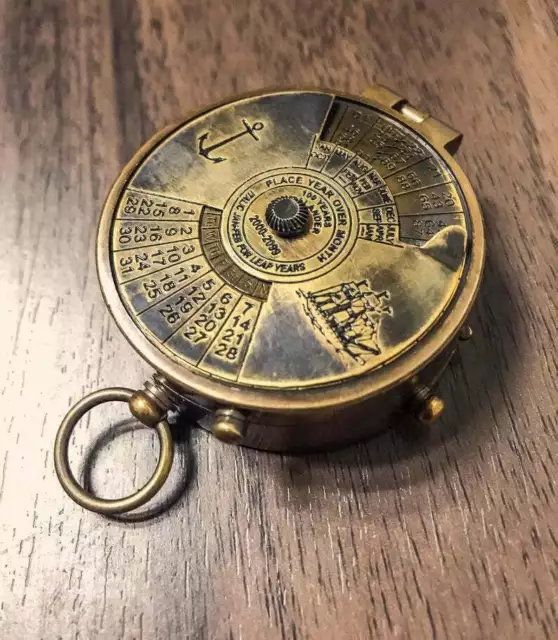 Nautischer Vintage handgefertigter Messing antiker Kompass 100 Jahre...