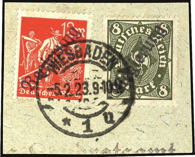 33328) Kontrollaufdrucke Wiesbaden MiNr. 8IIa,11II BS Befund Weinbuch Mi. 280.-