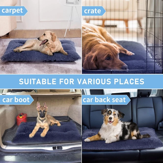 Super Soft Gray-Black Plush Dog Bed Memory Foam Warm Pet Mat for Jumbo Large Dog 8