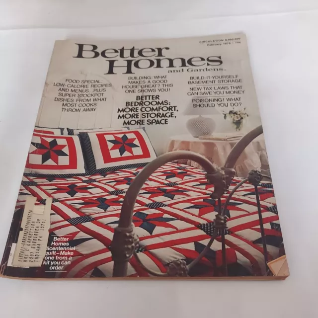 1976 febrero, revista Better Homes & Gardens, kit de pedido de edredones bicentenario