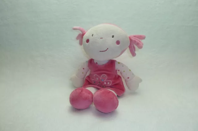 Doudou Poupee Peluche Fille 30 Cm Environ Robe Rose Tres Bon Etat Tao