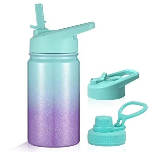 Kids Water Bottle with Straw, Insulated 12 oz Water Bottle 12OZ 1 Pack Aurora