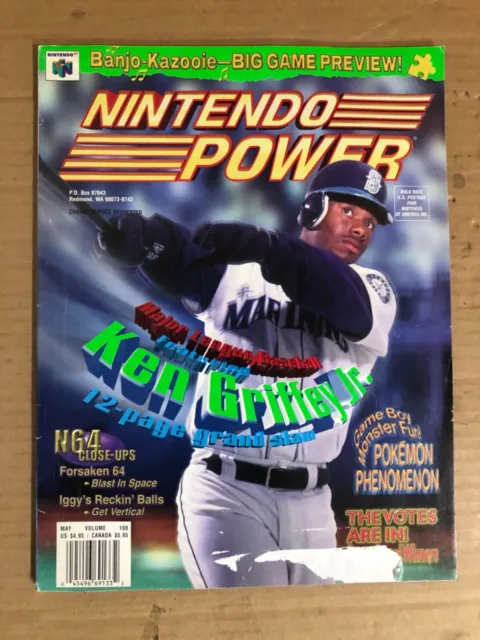 Vintage Nintendo Power Magazine Volume 108 Ken Griffey Jr MLB ~ No Poster