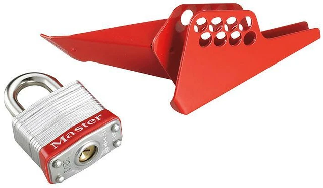 Ball Valve Lockout - Small, Lock Colour Red, Lock Material Non-C For Master Lock