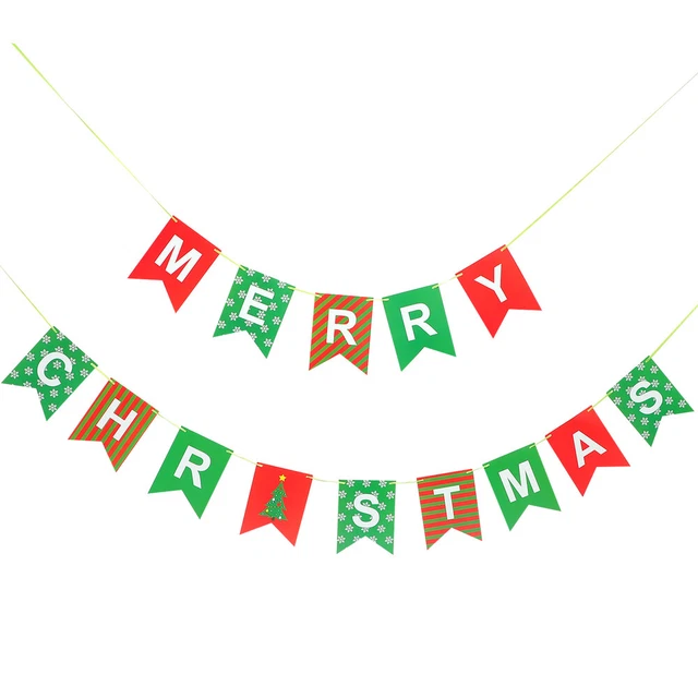 3 Sets Weihnachtsmantel Girlande Weihnachtsfahne Wanddekoration Das Banner