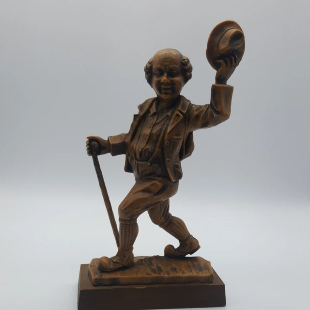 Wandersmann Um 1900 Plastikfigur mit Holzfuß | Antike Statue zum Sammeln
