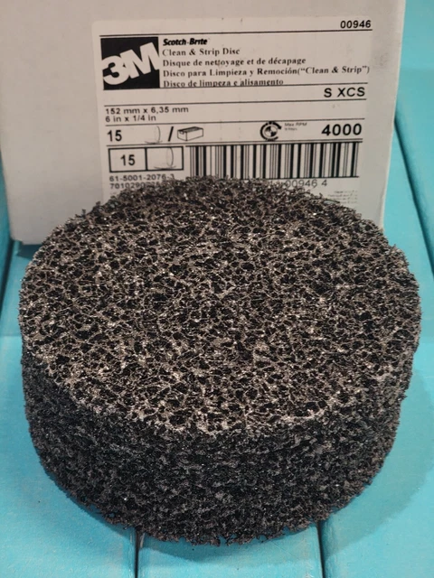 (4) Scotch Brite  6” x 1/4” Clean Strip Paint Rust Removal Disc Wheel X-Coarse