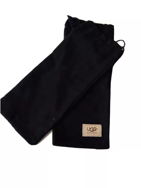 Lot of 2 UGG Shoe Slipper Dust Storage Bag Flannel Black Draw String Closure New