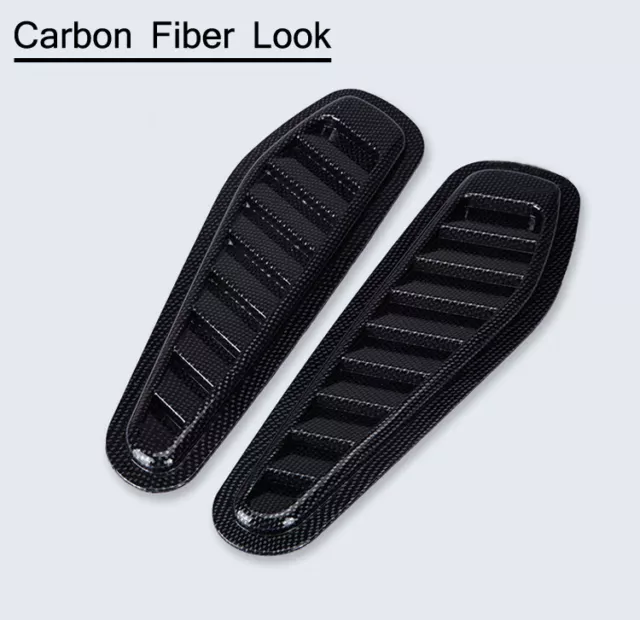 Carbon Fiber Car Air Flow Intake Scoop Bonnet Vent Cover Hood Fender Decoration