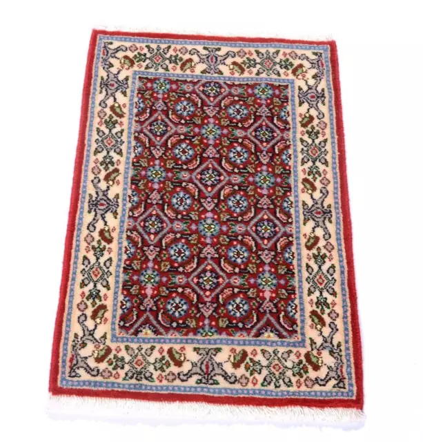 Tapis Persan Noué à la Main Moud de Sol 60x40 CM Vente D'Entrepôt Poshti Rouge