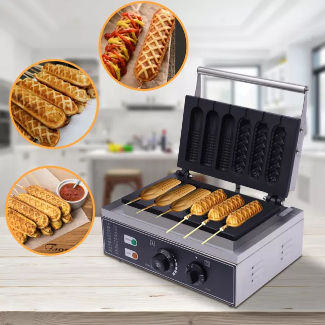 PIASTRA PER CIALDE Maker Corn Dogs hot dog macchina per cialde 50-300 °C  1500 W EUR 239,99 - PicClick IT