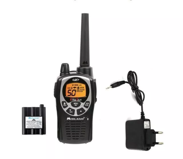 Midland Gxt1000 Walkie Talkie With Individual Charger And 5W Long Range Battery