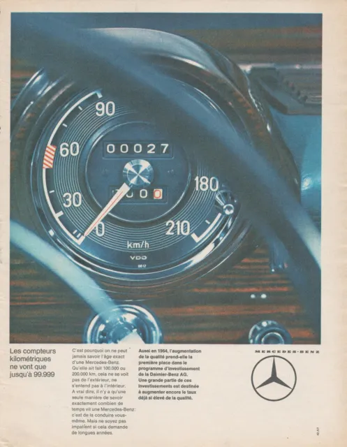 ▬► Publicité French Print advertising  - Voiture car - MERCEDES-BENZ 1964