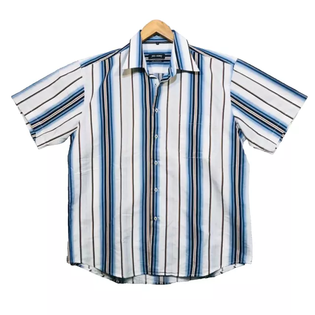 YVES DORSEY CHEMISE homme taille 43 44 5 bleu rayures coton 53 poly 47 EUR 12 99 PicClick FR