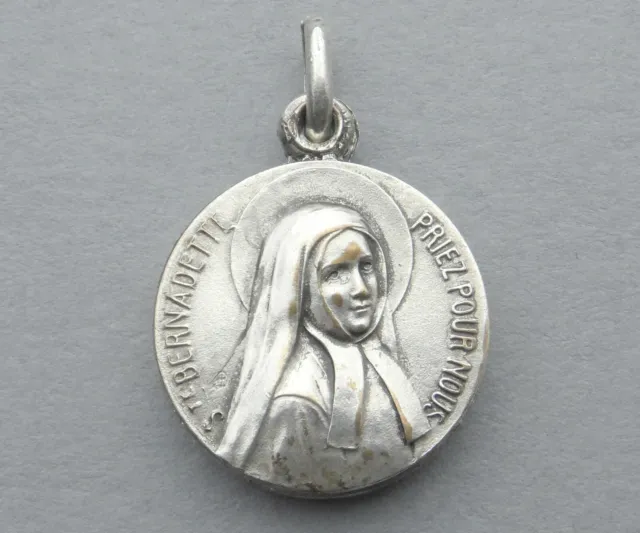 SAINT BERNADETTE, LOURDES. French Antique Religious Reliquary Medal ...