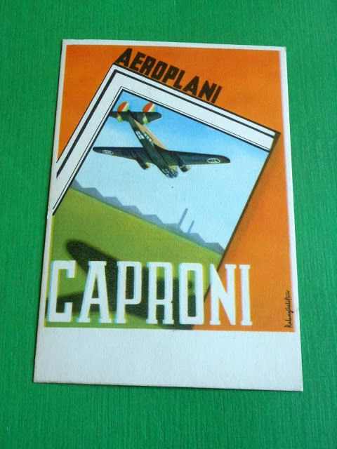 CARTOLINA AERONAUTICA - Aeroplano Caproni 135 - Illustratore Rebagliati ...