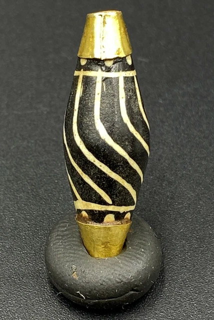 Dzi Old Beads Ancient Pyu Burmese South East Asian Antiquity Agate Jewelry Gold 2