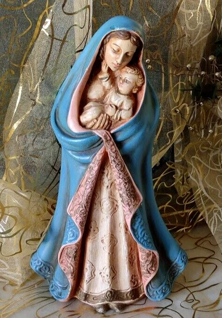 Statue Vierge Marie En Pierre - 63cm Hauteur - 16kg - Décoration Jardin Ou Intérieur
