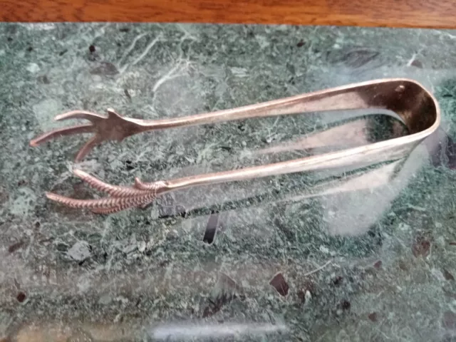 Vintage Silver plated Ice tongs with Claw feet