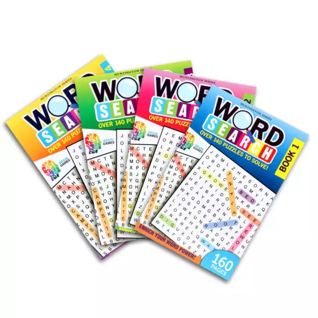 Office Central 4PCE Word Search Books Hundreds Of Puzzles Stress Reliever Fun