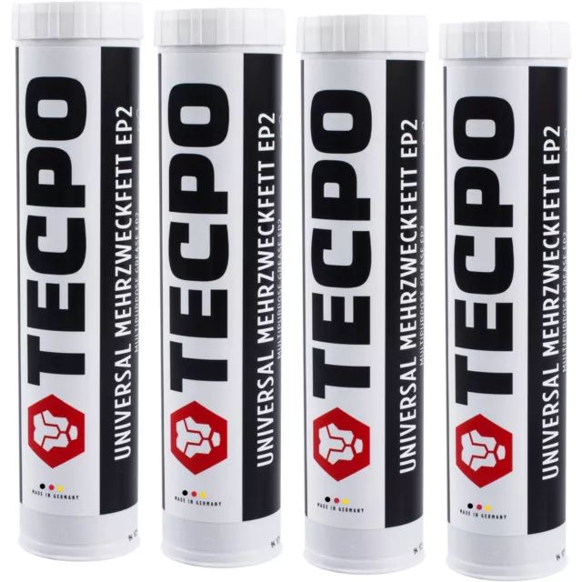 4x TECPO UNIVERSAL MEHRZWECKFETT 400g EP2 LITHIUM FETT SCHMIERFETT FETTPRESSE