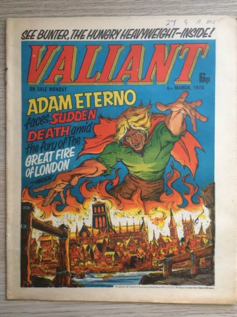 Valiant 6/3/76 Captain Hurricane, Adam Eterno, One-Eyed Jack IPC Comic