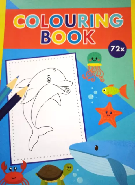 Malbuch Meerestiere, Tiere  72 Ausmalbilder  Din A4 Ausmalspaß für Kinder