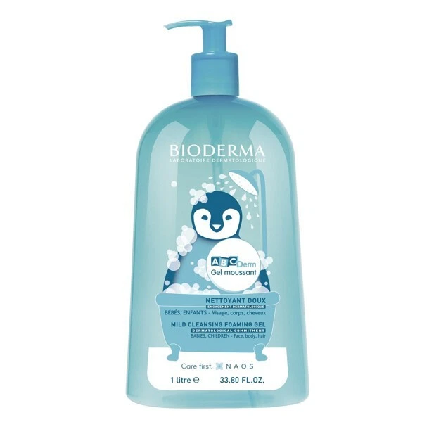 BIODERMA Abc Derm Gel Moussant Mildes Reinigend Schäumendes für Babys & Kinder