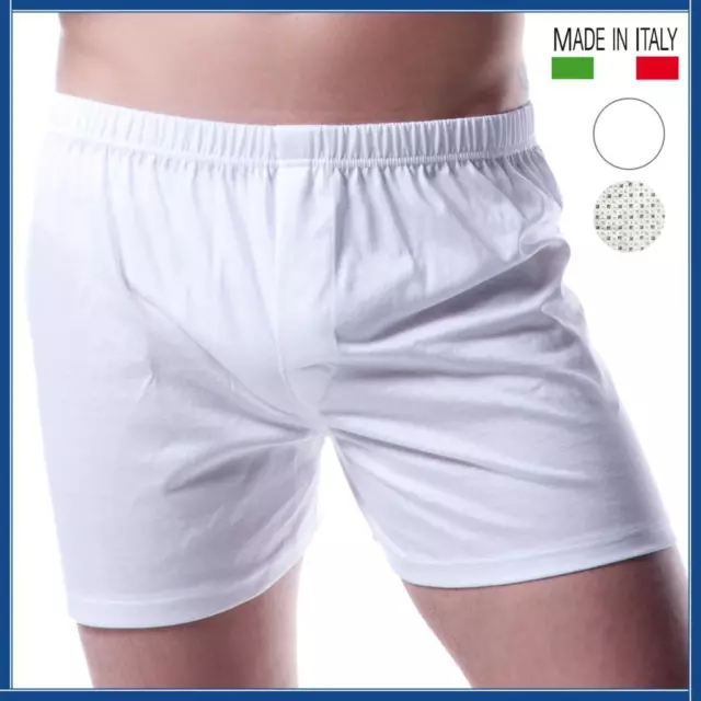 Boxer da Uomo 100% COTONE Puro con Apertura Maglina Aperto Larghi MADE IN ITALY